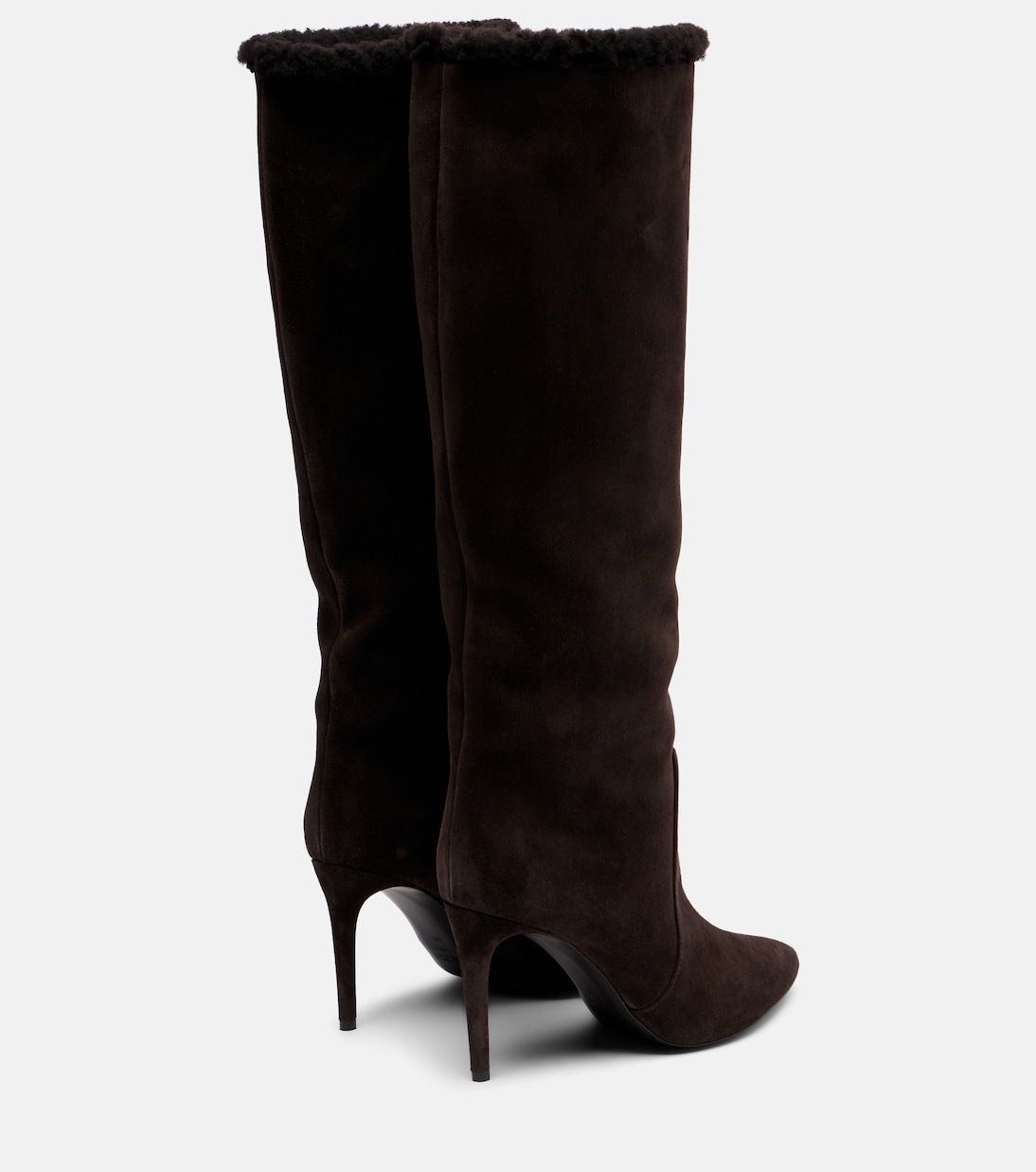 Stiefel Stiletto 85 aus Veloursleder mit Shearling | Paris Texas
