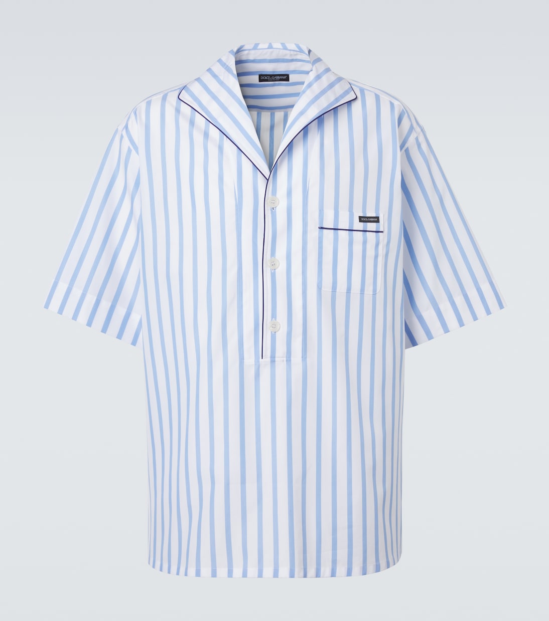 Striped cotton and silk poplin shirt | Dolce&Gabbana