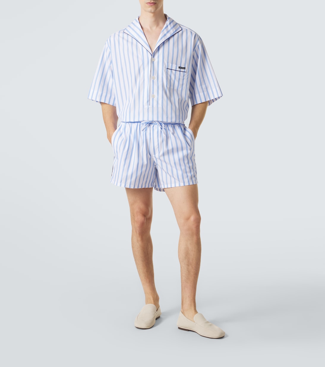 Striped cotton and silk poplin shirt | Dolce&Gabbana