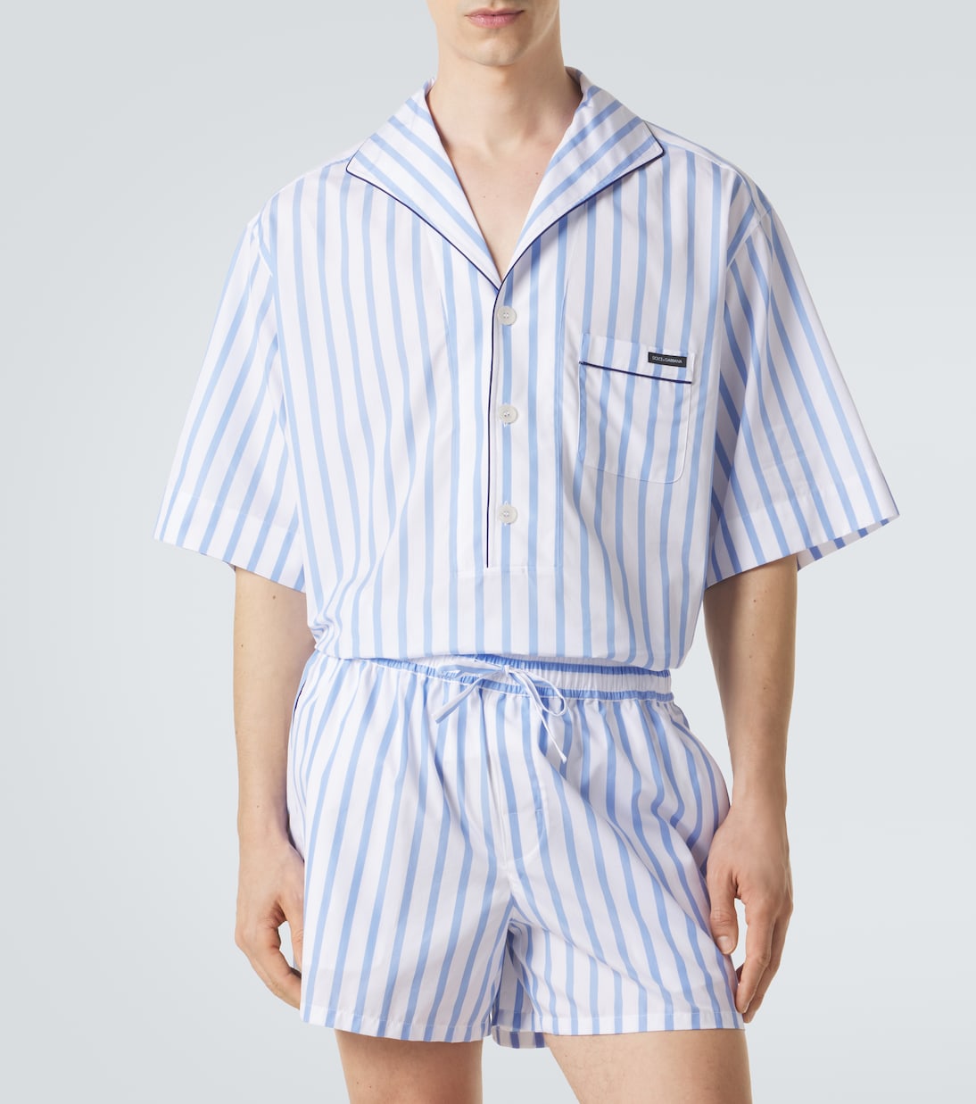 Striped cotton and silk poplin shirt | Dolce&Gabbana