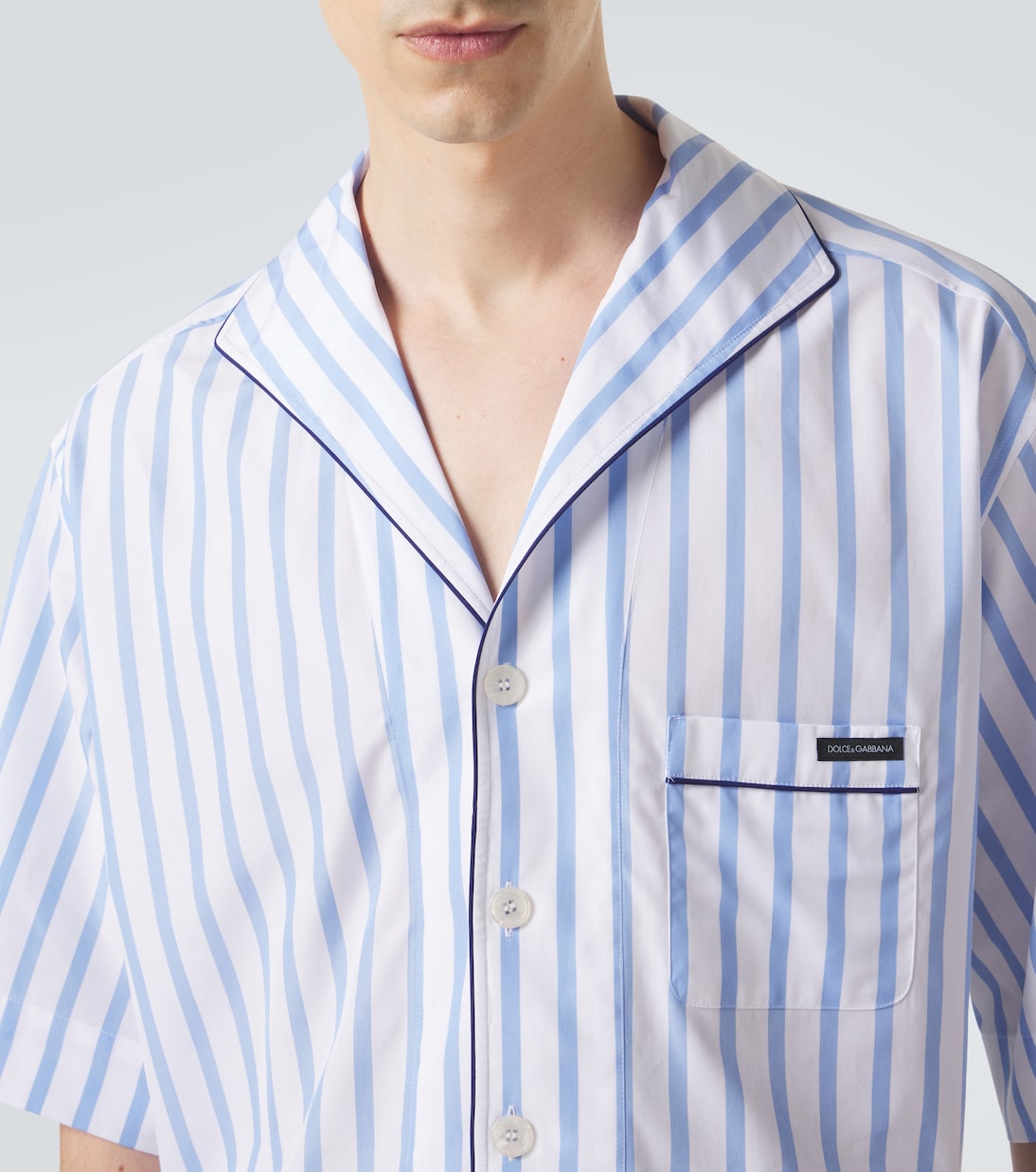 Striped cotton and silk poplin shirt | Dolce&Gabbana