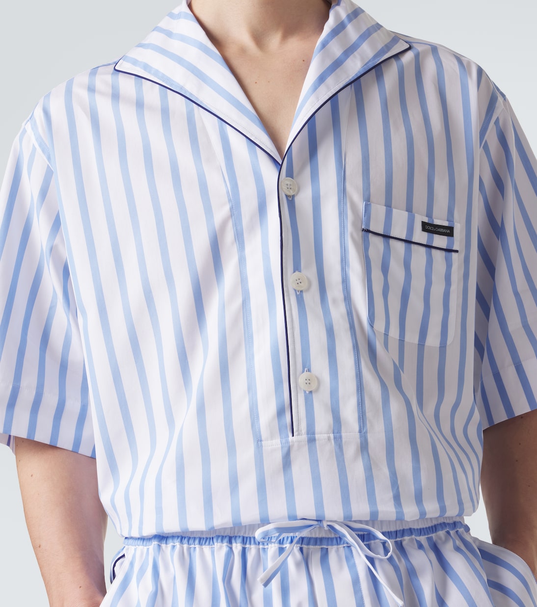 Striped cotton and silk poplin shirt | Dolce&Gabbana