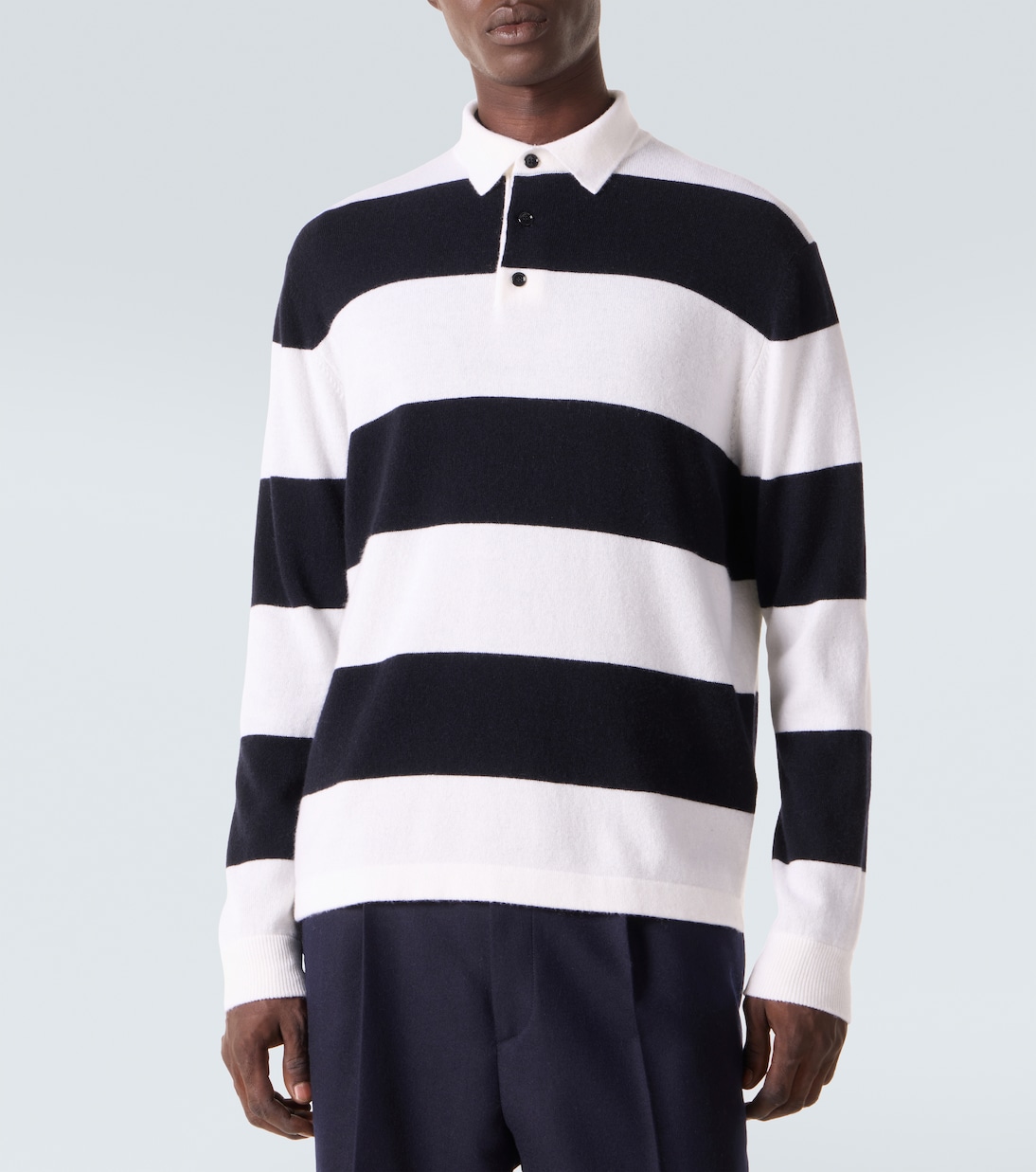 Polo in lana e cashmere a righe | Allude