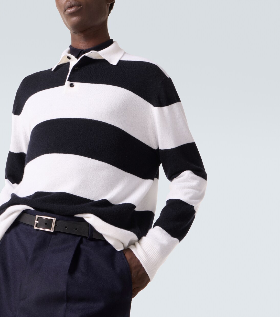 Polo in lana e cashmere a righe | Allude
