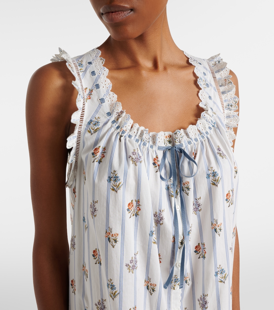 Nessie floral striped cotton shirt dress | Dôen