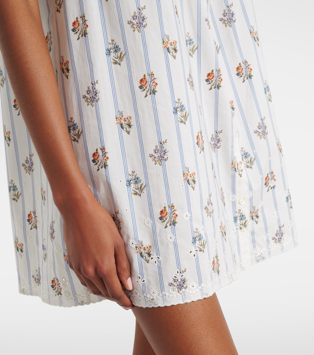 Nessie floral striped cotton shirt dress | Dôen