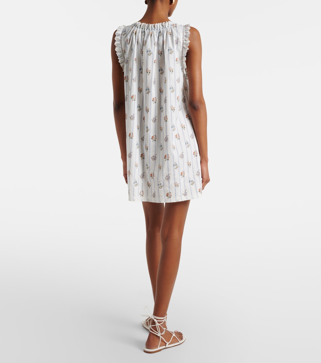 Nessie floral striped cotton shirt dress | Dôen