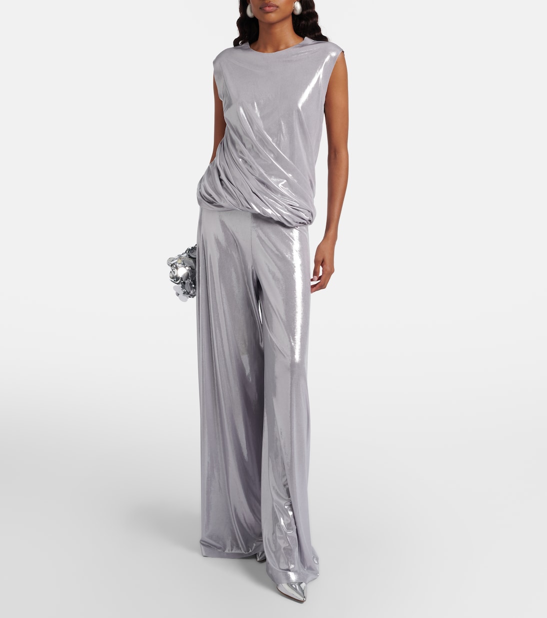 Twist metallic-effect top | Norma Kamali