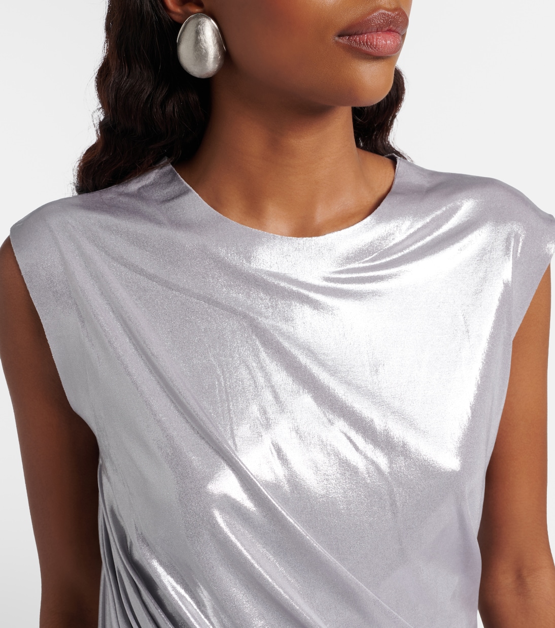 Twist metallic-effect top | Norma Kamali