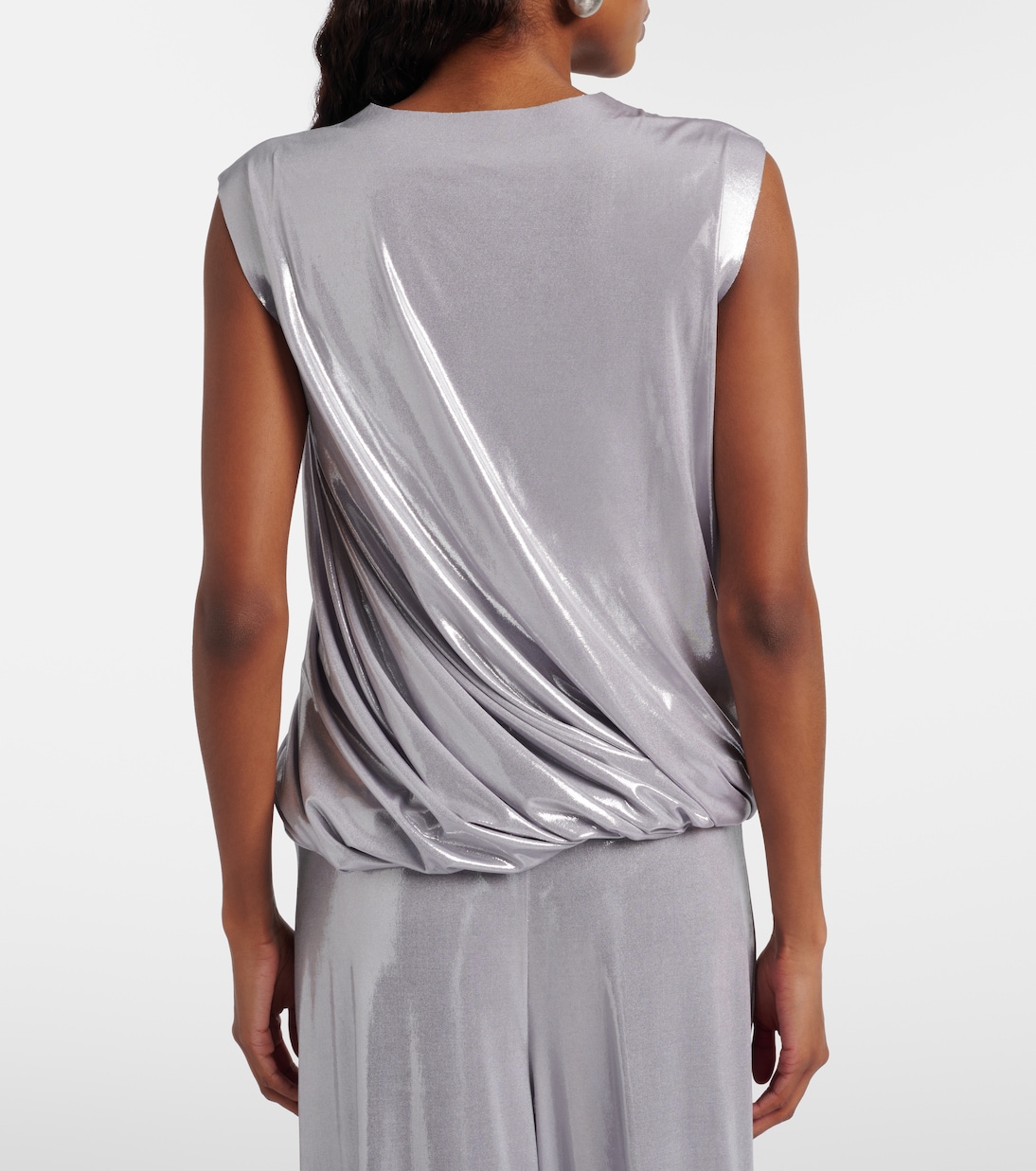 Twist metallic-effect top | Norma Kamali