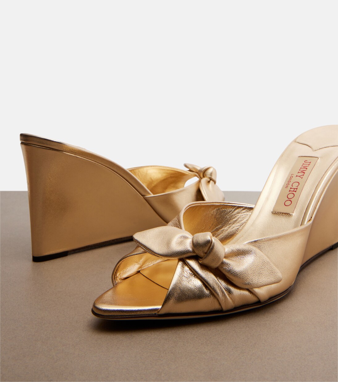 Mules compensées Livi en cuir métallisé | Jimmy Choo