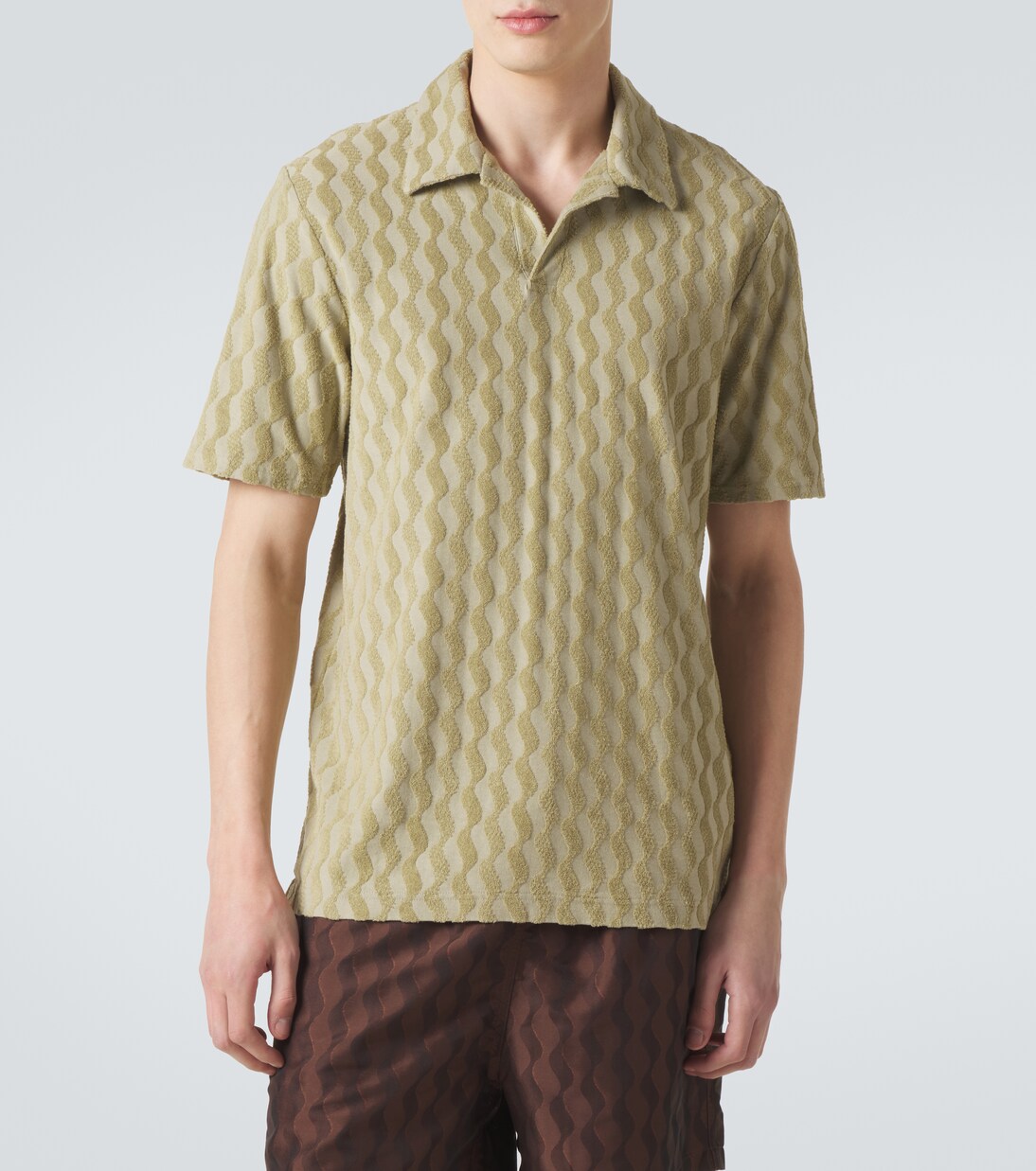 Faustino jacquard terry polo shirt | Frescobol Carioca