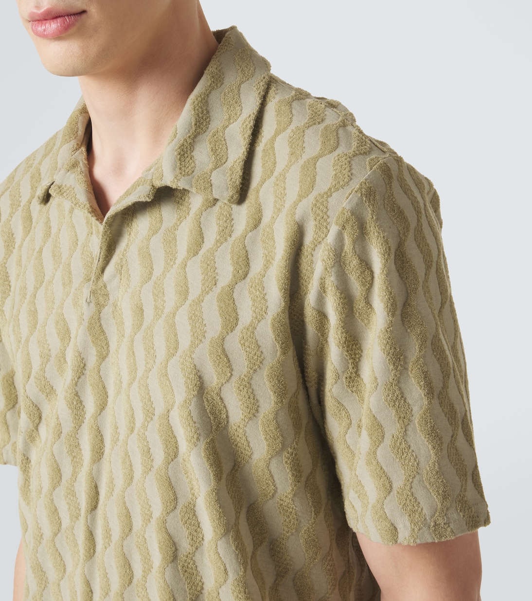 Faustino jacquard terry polo shirt | Frescobol Carioca