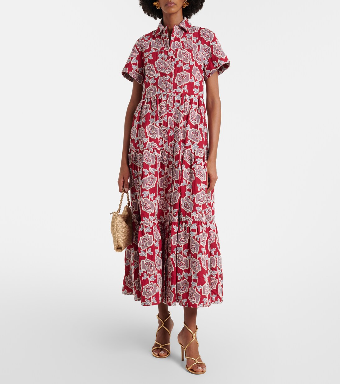 Embroidered cotton-blend shirt dress | Erdem