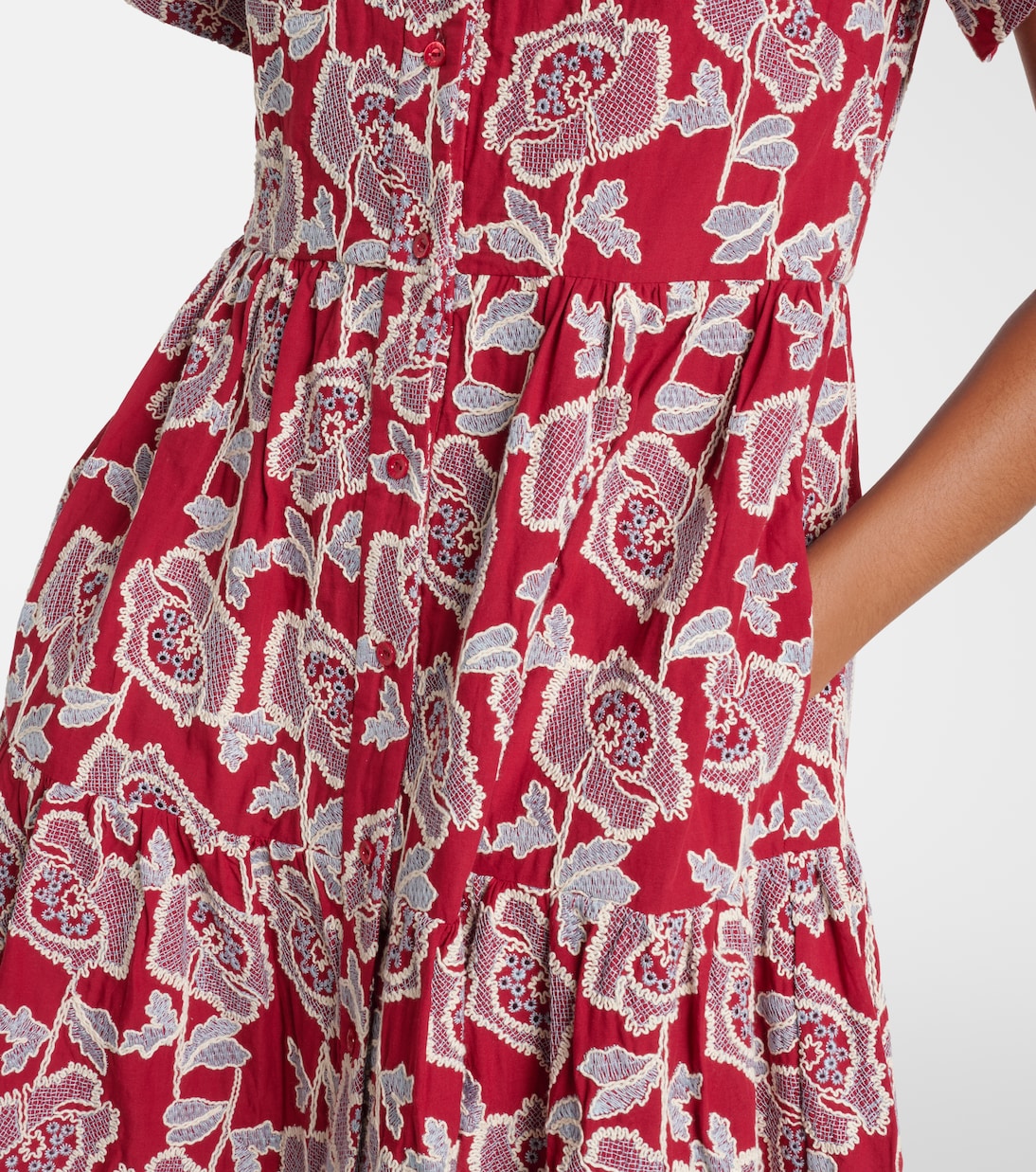 Embroidered cotton-blend shirt dress | Erdem