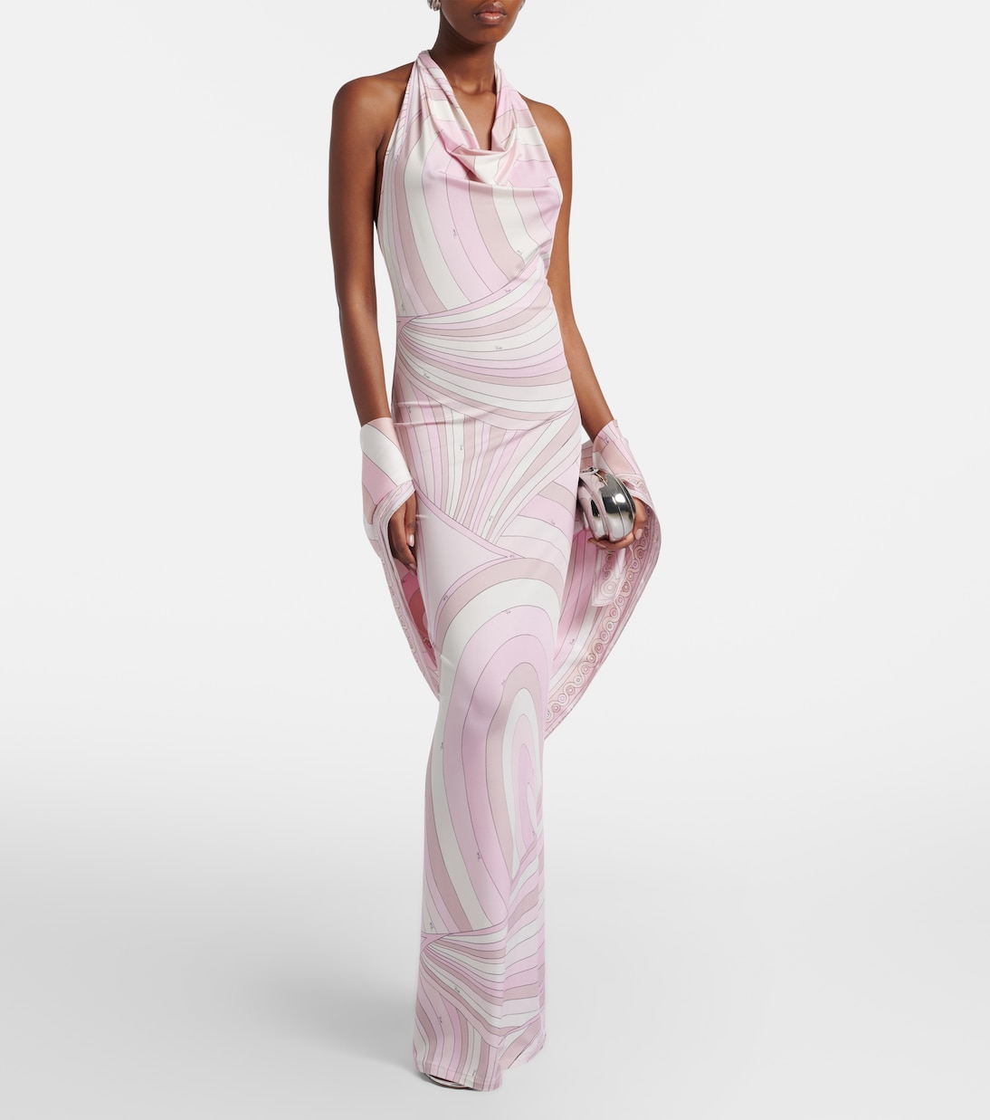 Iride halterneck satin jersey maxi dress | Pucci