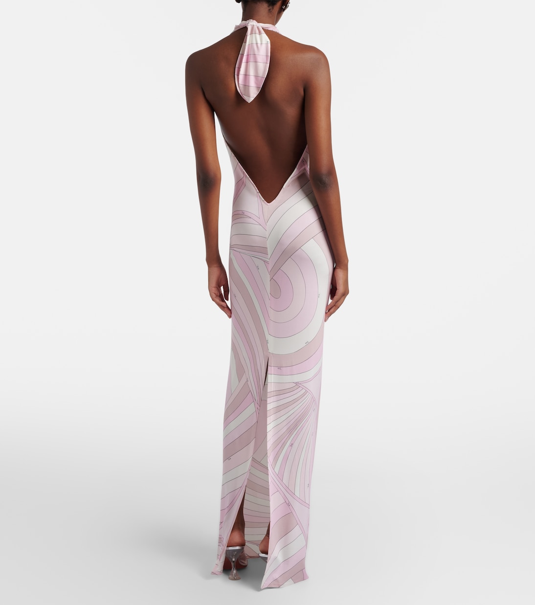 Iride halterneck satin jersey maxi dress | Pucci