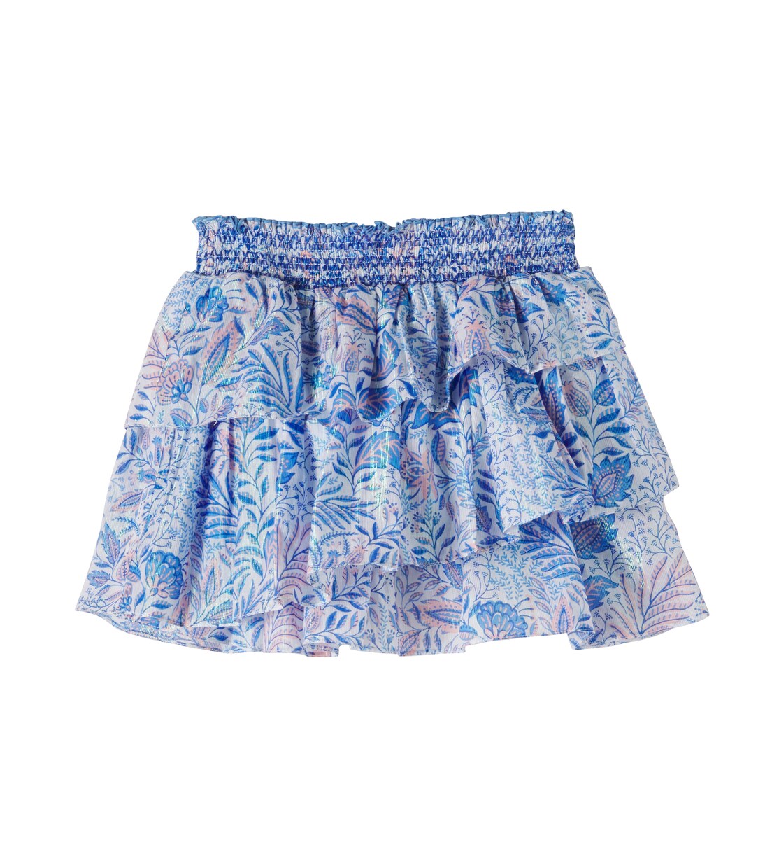 Lilas floral ruffled cotton-blend skirt | Poupette St Barth Kids