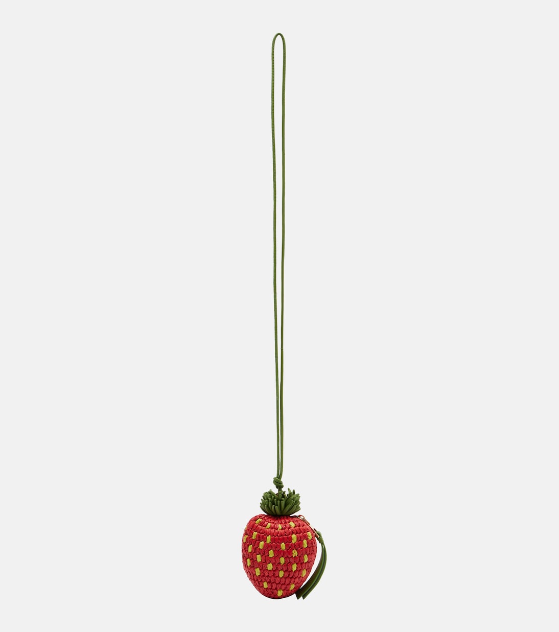 Strawberry crochet raffia coin purse with strap | Loewe