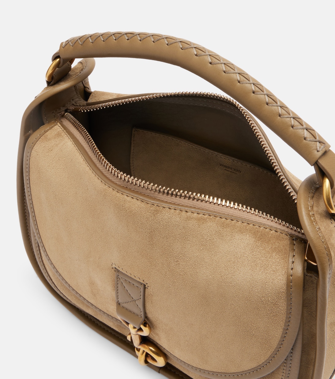 Clip Messenger suede top-handle bag | Burberry