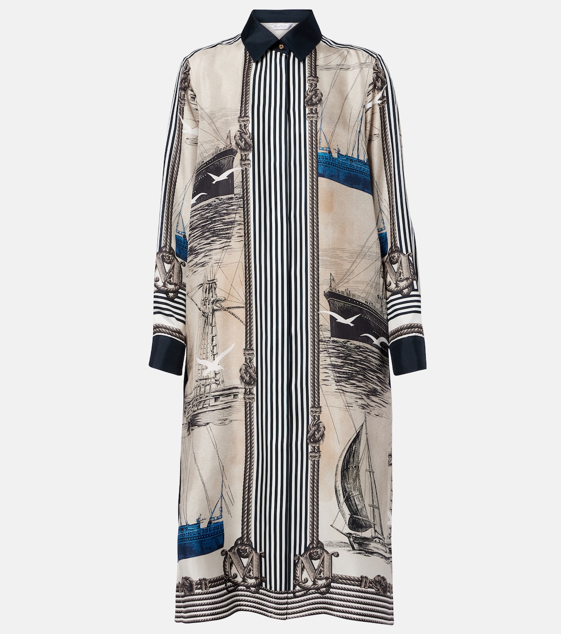 Robe chemise en soie à imprimé | Max Mara