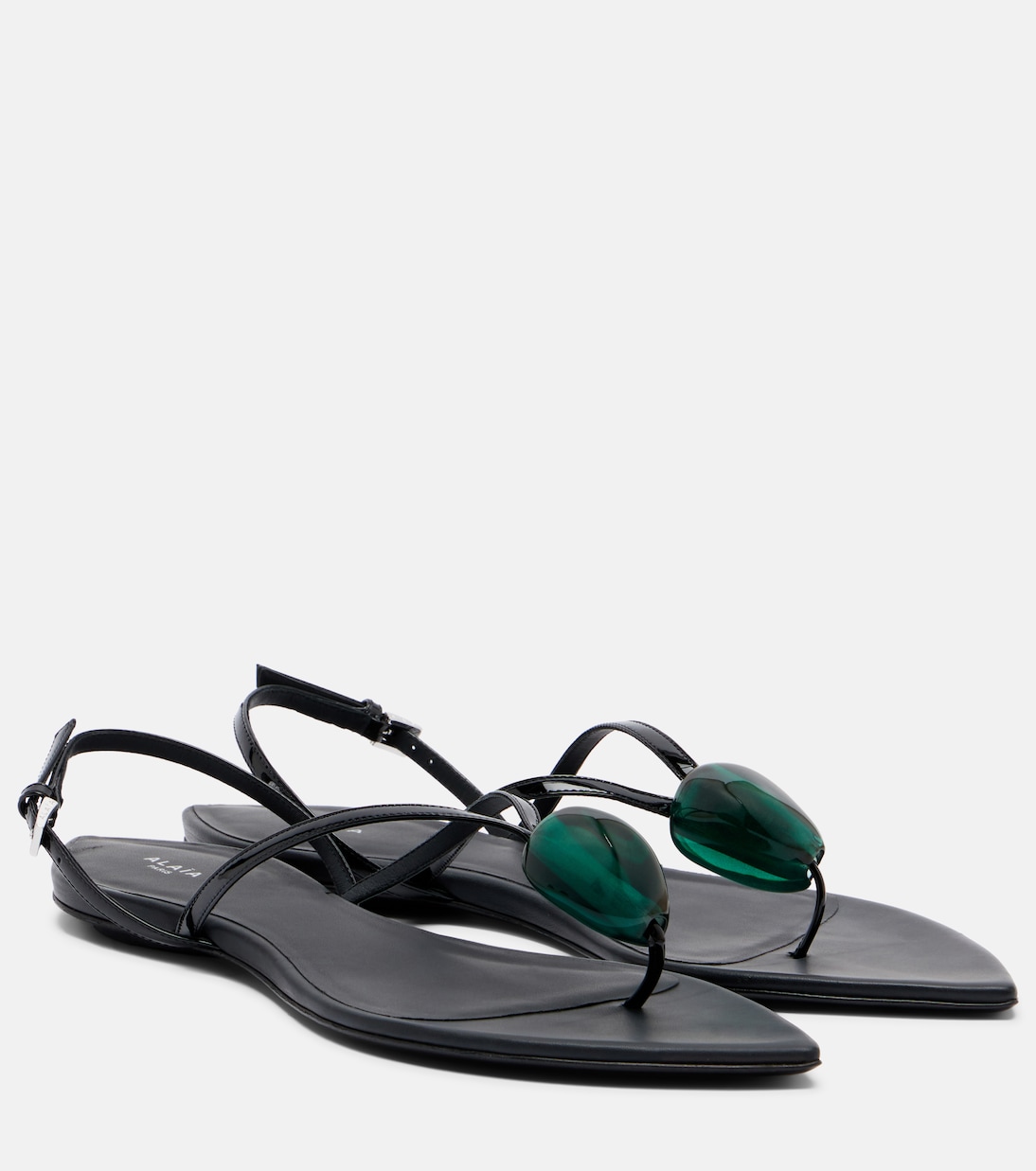 Invisible embellished leather sandals | Alaïa