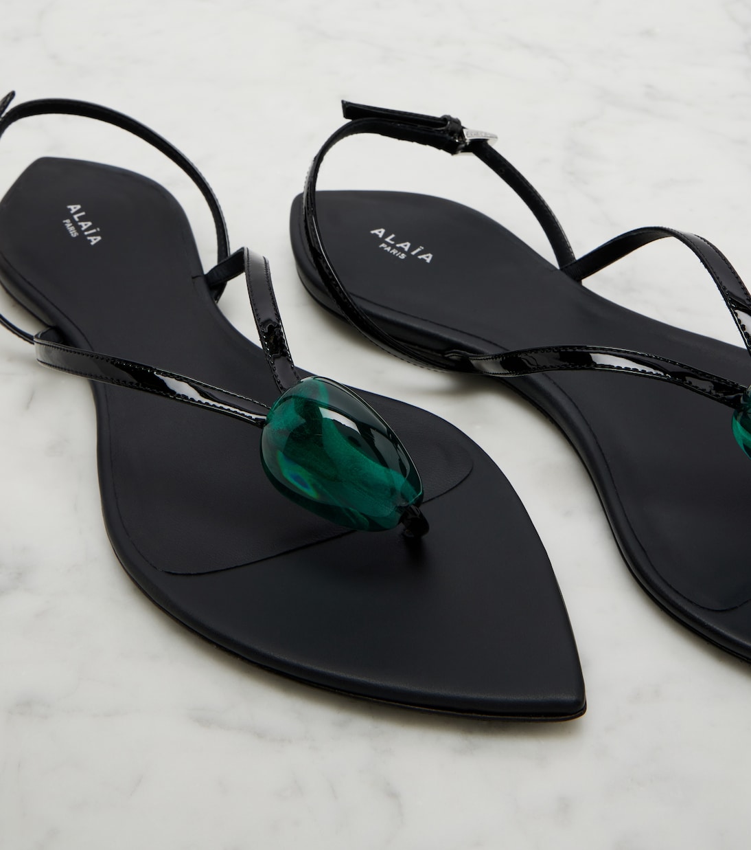 Invisible embellished leather sandals | Alaïa