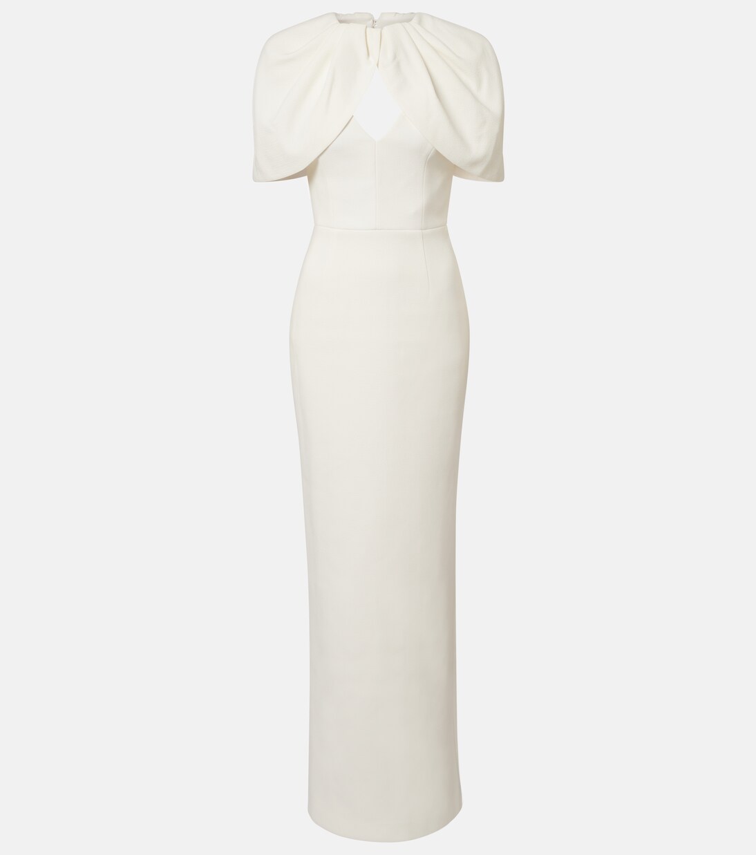 Bridal Cameron caped crêpe gown | Rebecca Vallance