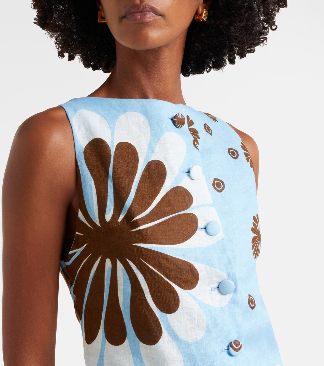 Rhoda floral linen minidress | Cala de la Cruz