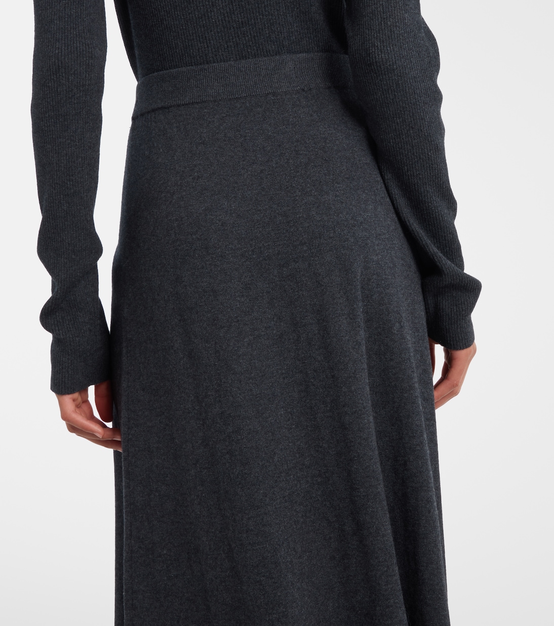 Adrienne cotton and cashmere midi skirt | Lisa Yang