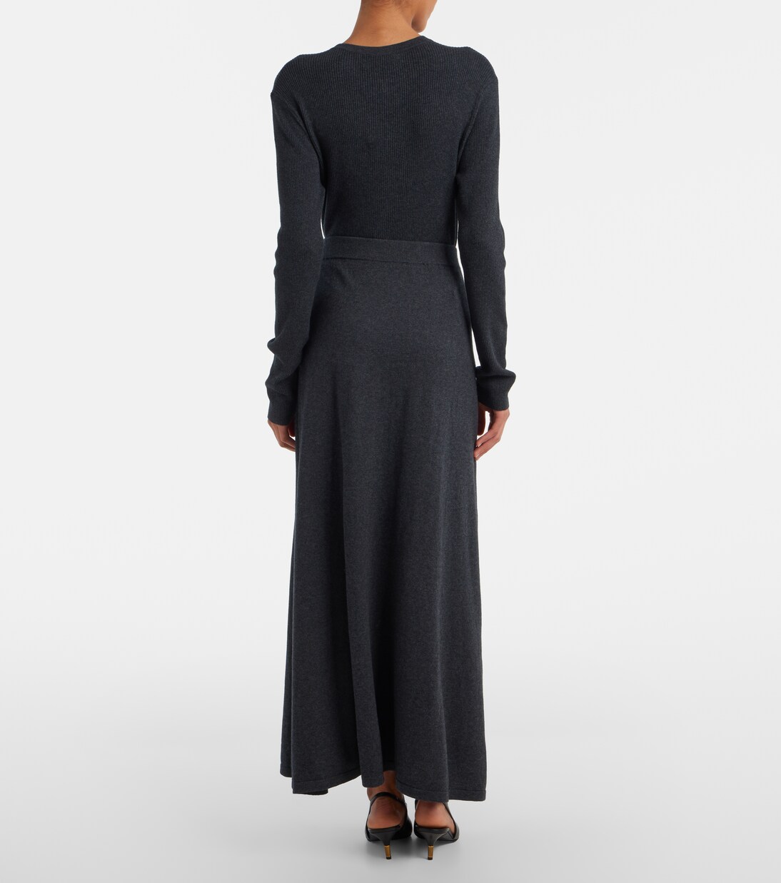Adrienne cotton and cashmere midi skirt | Lisa Yang