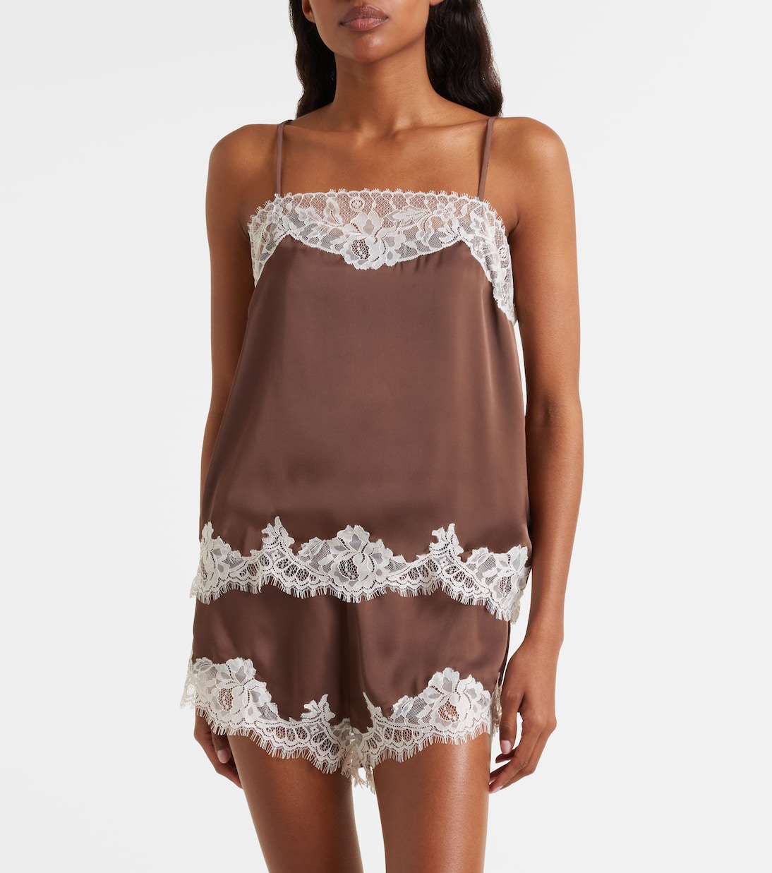 Top en satin à finitions en dentelle | Faithfull