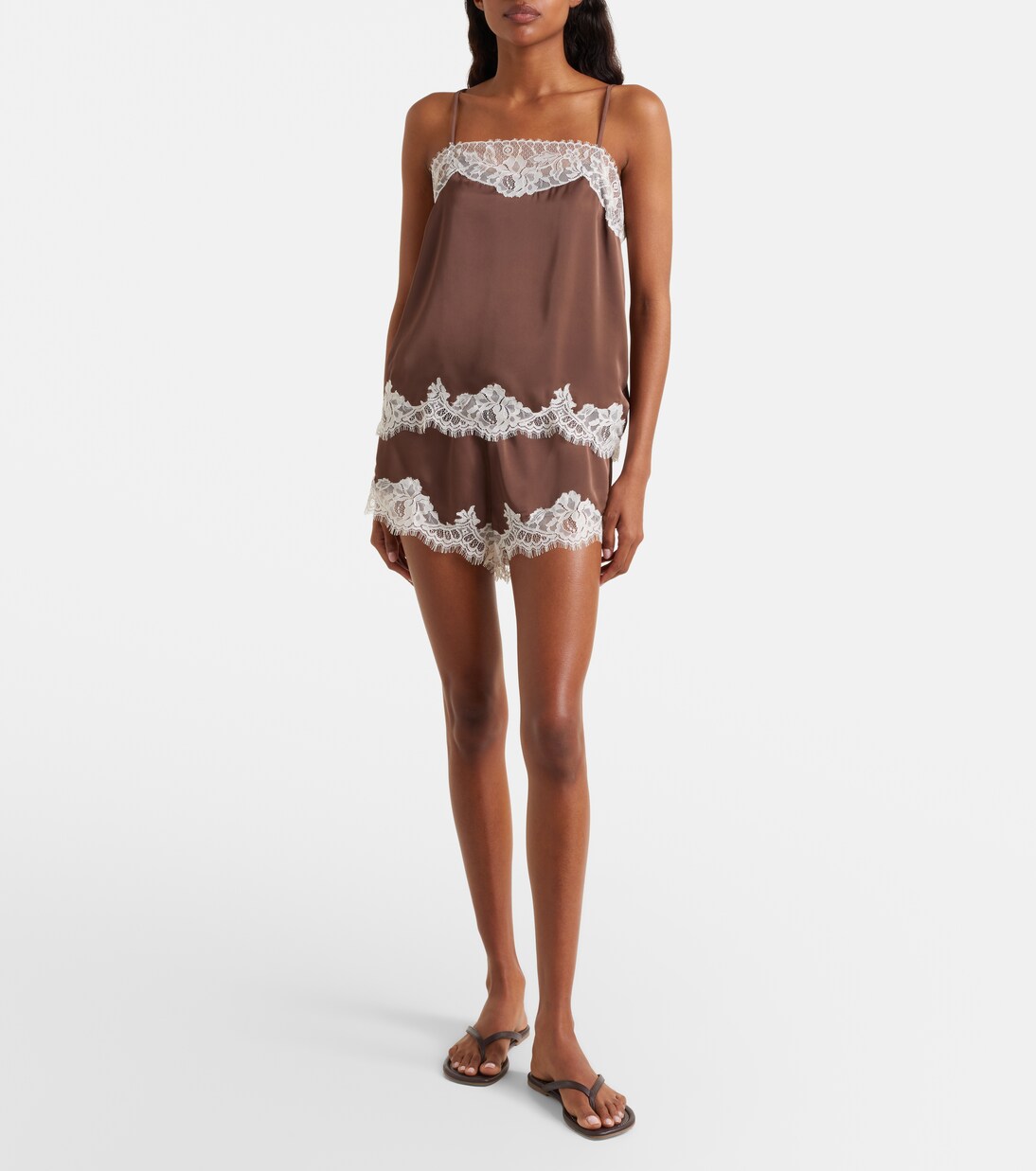 Top en satin à finitions en dentelle | Faithfull