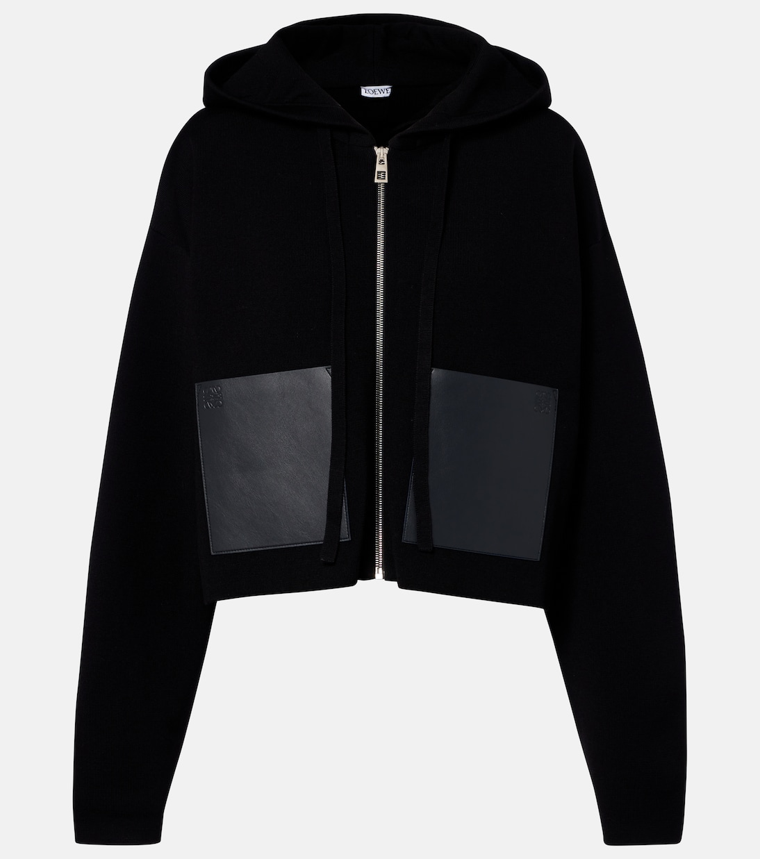 Kapuzenjacke Anagram aus Wolle mit Leder | Loewe