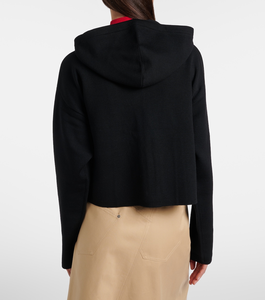 Kapuzenjacke Anagram aus Wolle mit Leder | Loewe
