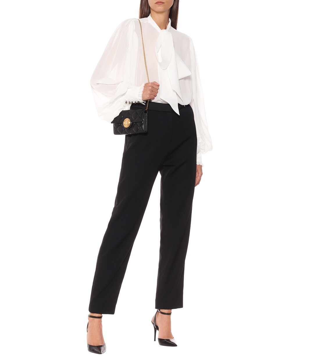 Pantalon droit en satin de laine | Balmain
