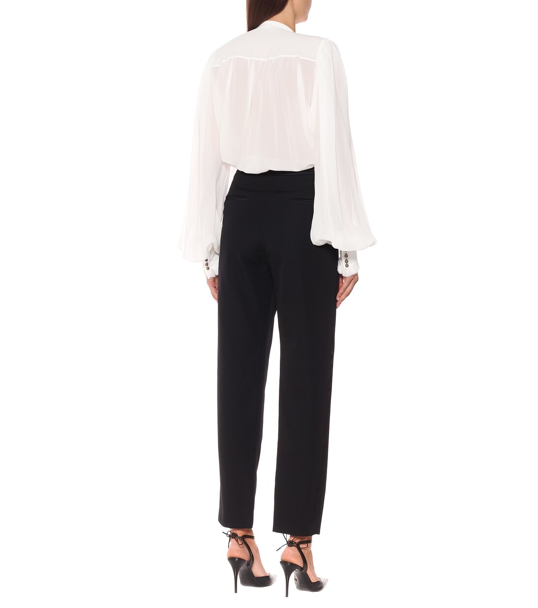 Pantalon droit en satin de laine | Balmain