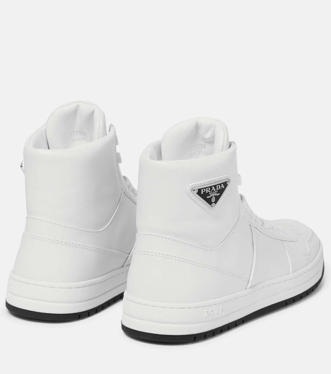 Leather high-top sneakers | Prada