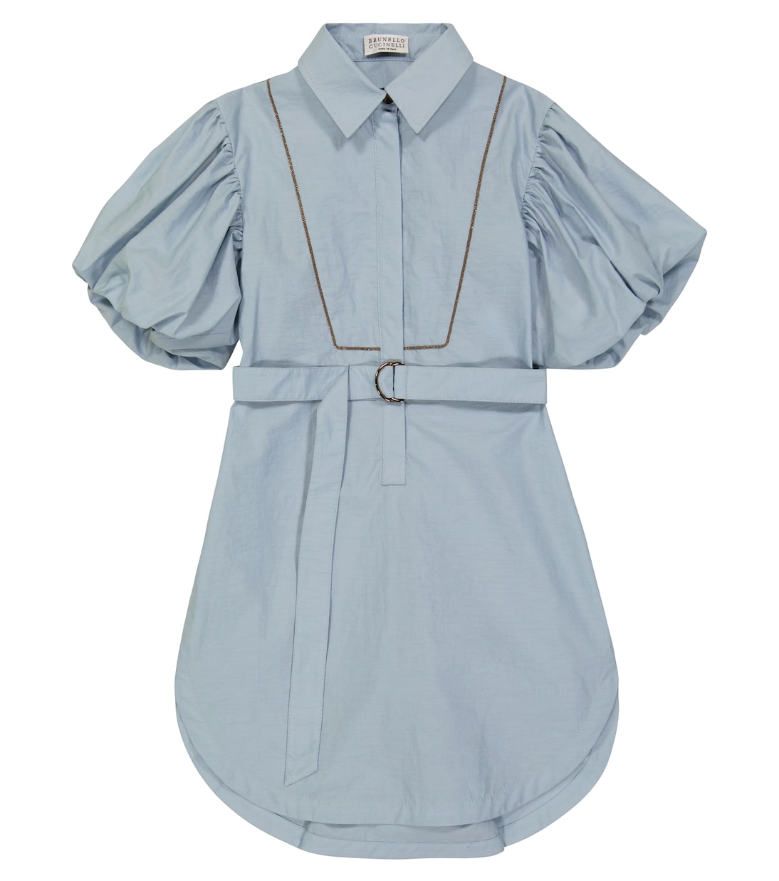 Embellished puff-sleeve dress | Brunello Cucinelli Kids