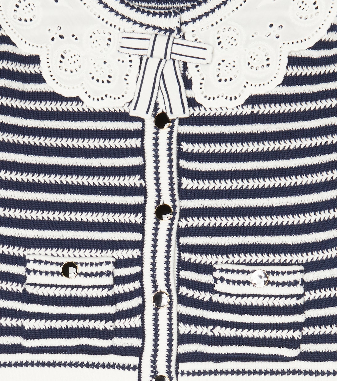 Broderie anglaise striped cardigan | Self-Portrait Kids