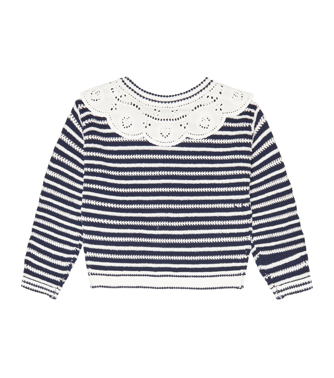 Broderie anglaise striped cardigan | Self-Portrait Kids