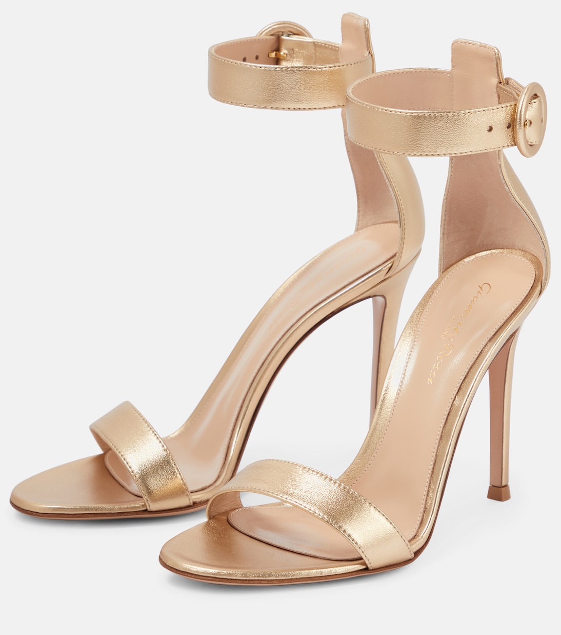 Sandalen Portofino 105 aus Metallic-Leder | Gianvito Rossi
