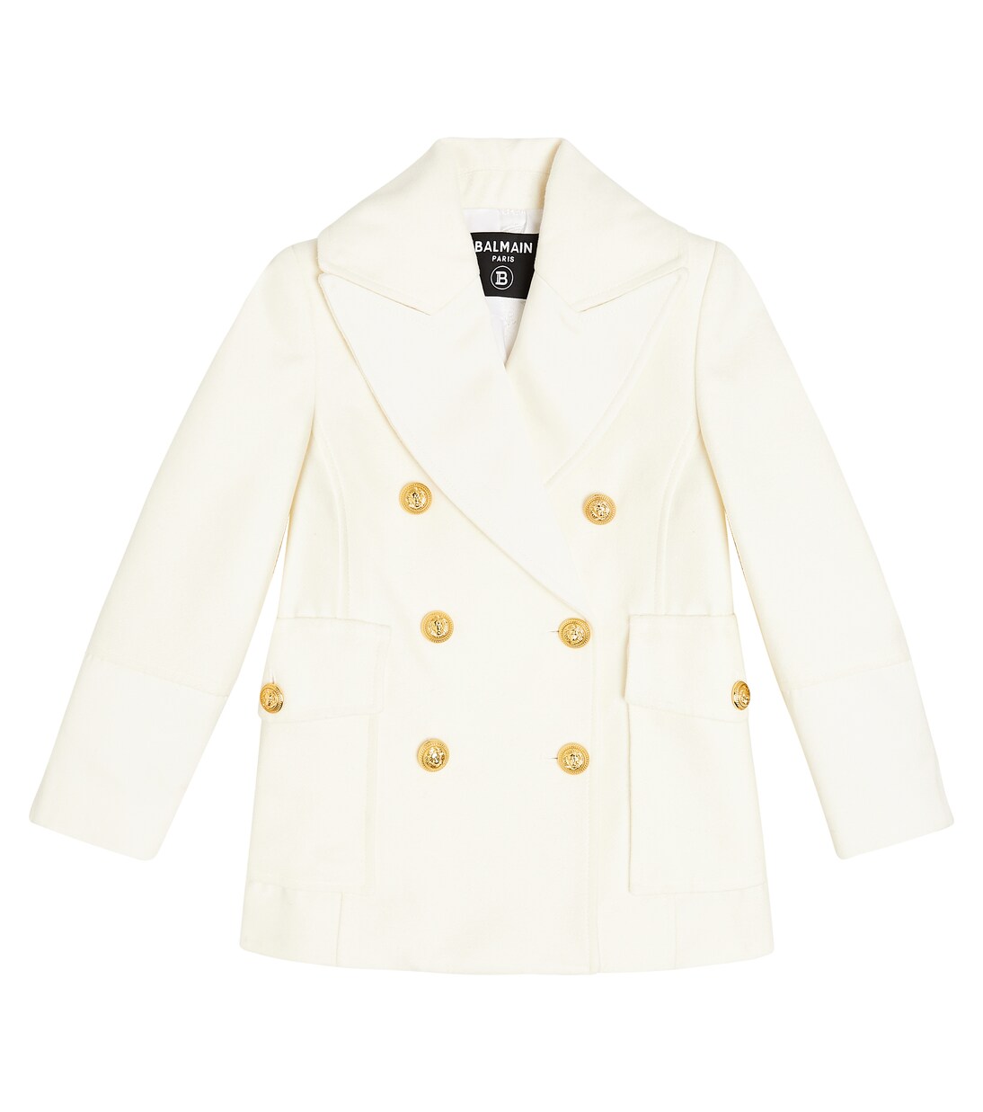 Manteau en coton et laine à ornements | Balmain Kids