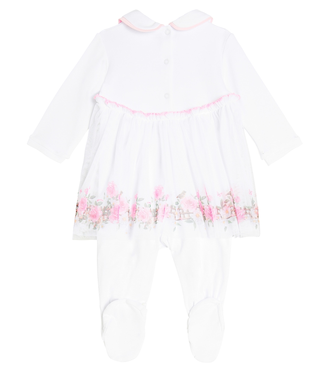 Baby floral-embellished cotton bodysuit | Monnalisa