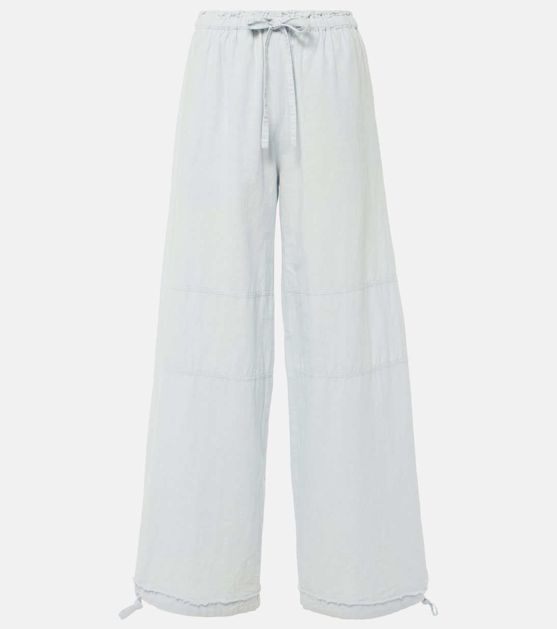 Mid-rise cotton and linen wide-leg pants | Acne Studios