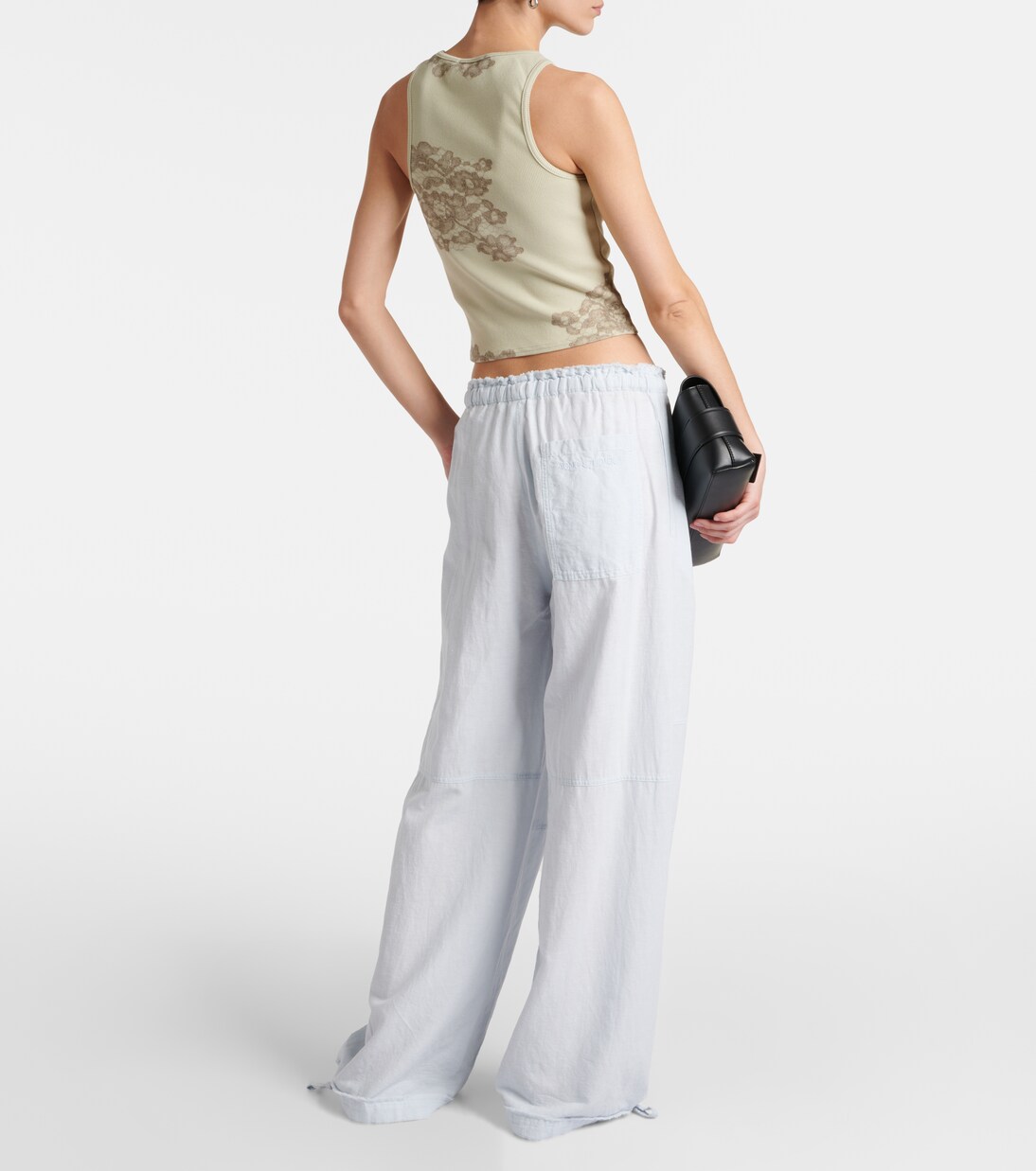 Mid-rise cotton and linen wide-leg pants | Acne Studios