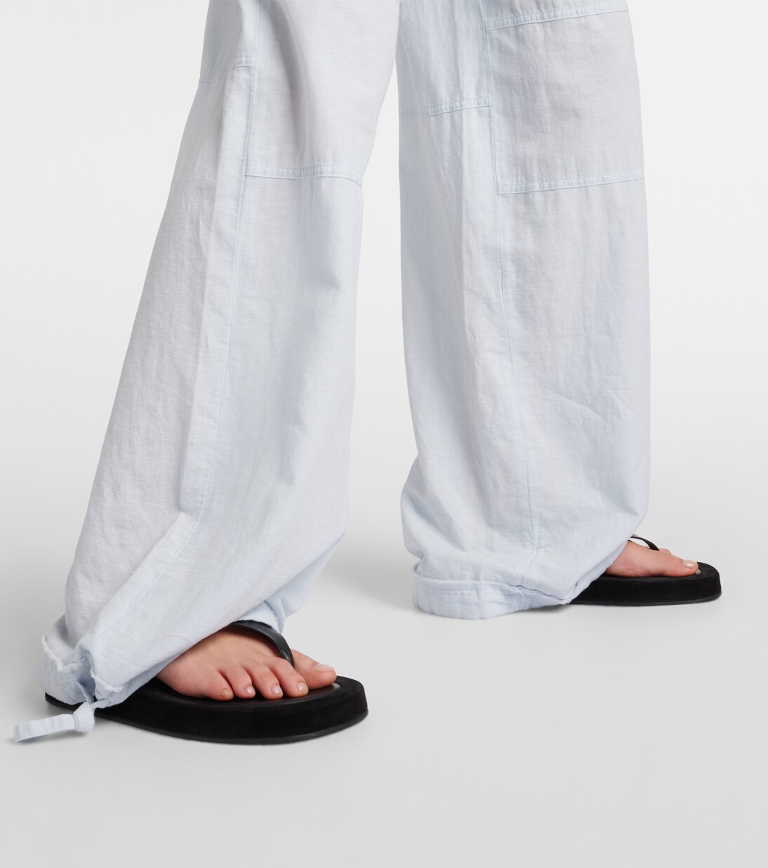 Mid-rise cotton and linen wide-leg pants | Acne Studios