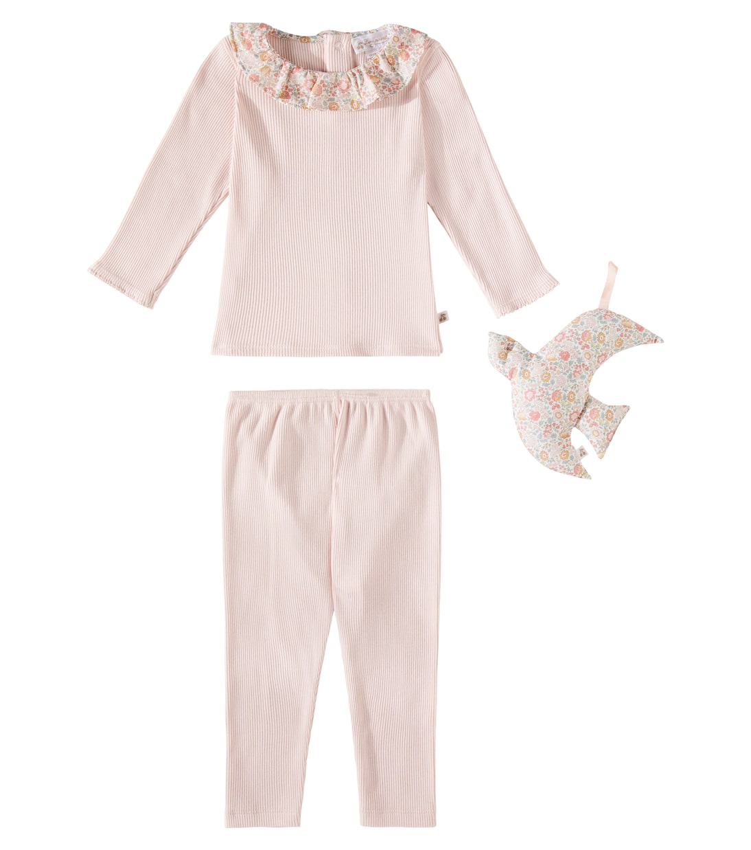 Baby Set Daisie aus Top, Hose und Kuscheltier | Bonpoint