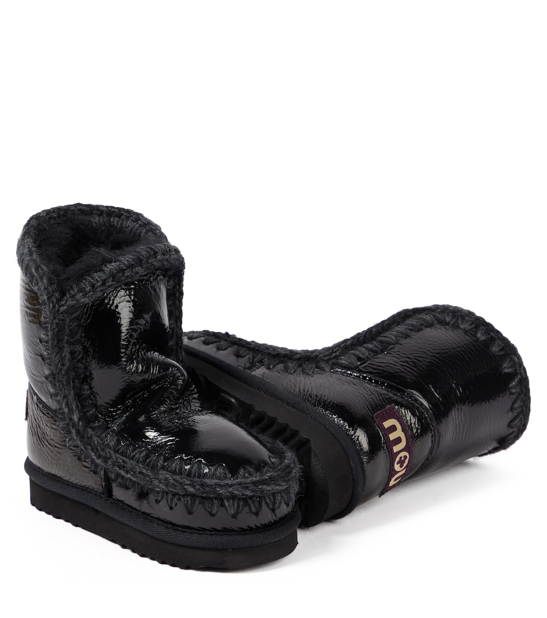 Schneestiefel aus Leder mit Shearling | Mou Kids