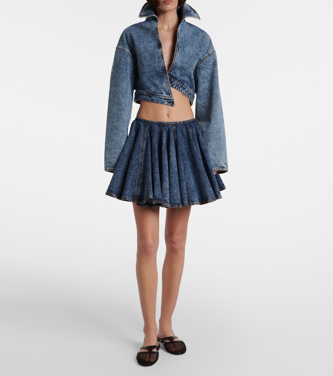 Minifalda de denim plisada | Alaïa